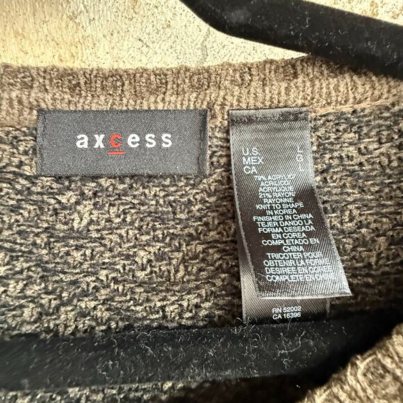 Vintage Sweater Mens L Crew Neck Pullover Two Tone Long Sleeve Eclectic Grandpa - Picture 2 of 5